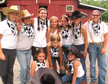 Camp Illahee riding staff and campers