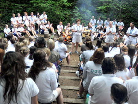 Camp Illahee fire circle and songs