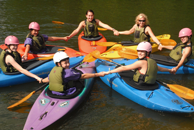 Camp Illahee campers learn to kayak