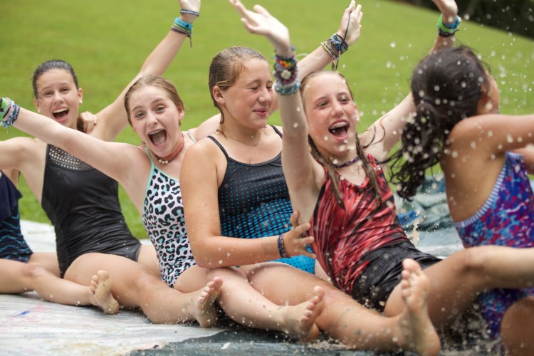 Summer camp girls showers