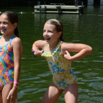 campers on waterfront learning new strokes